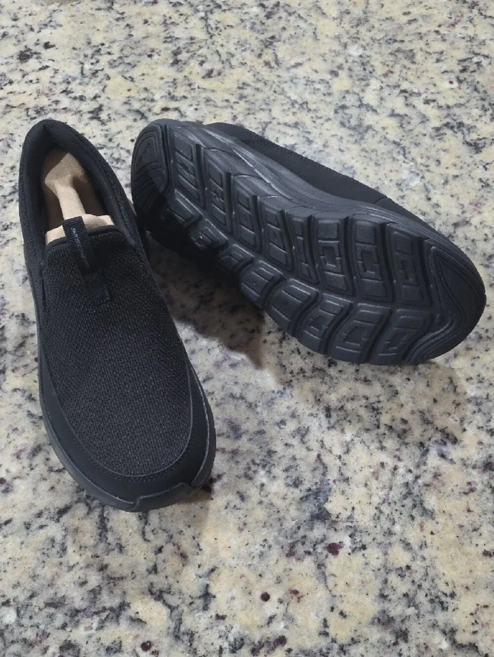 Skechers Men's Black Knit Slip-On Loafers